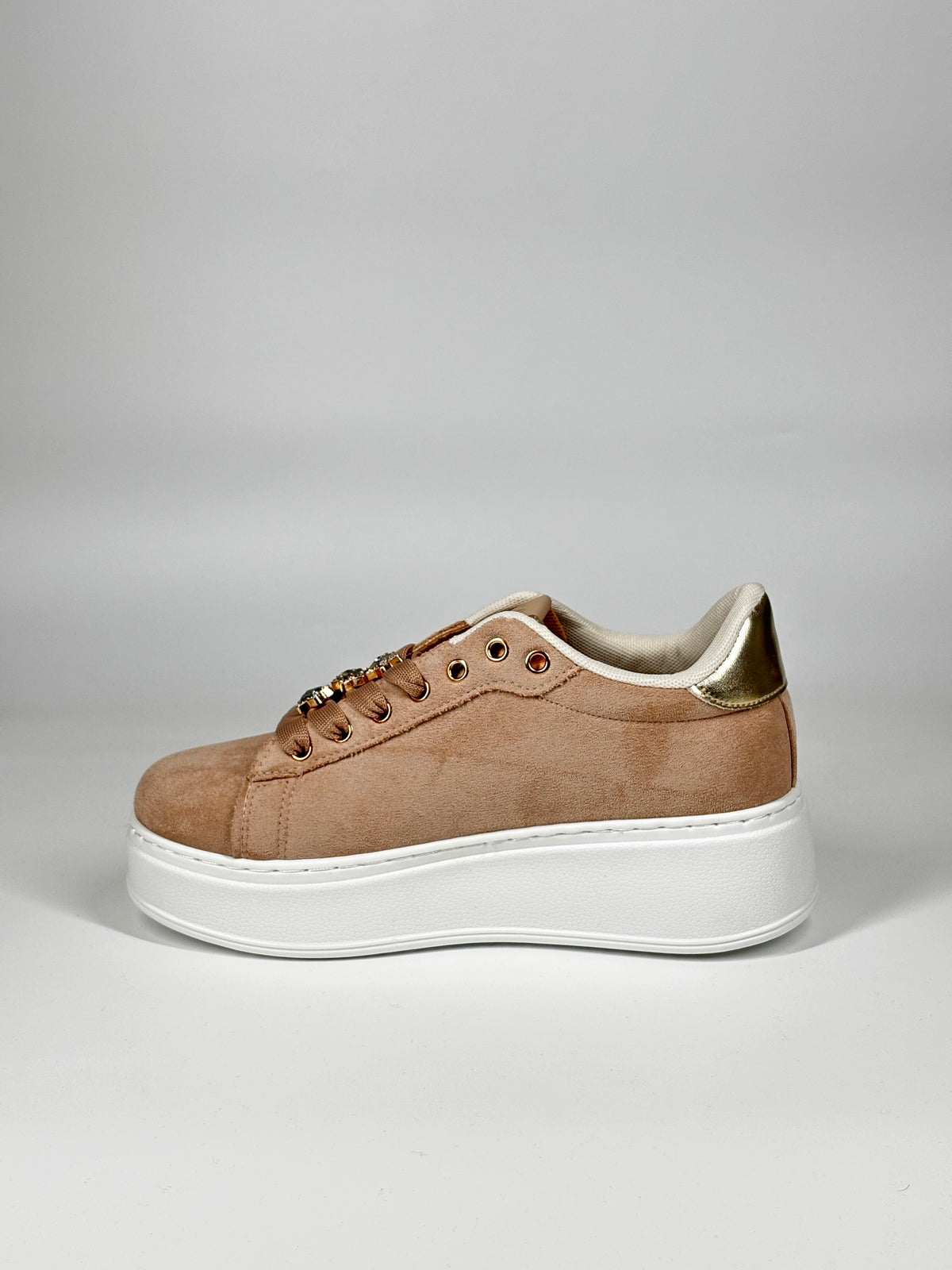 Sneakers Platform con charm -  Beige