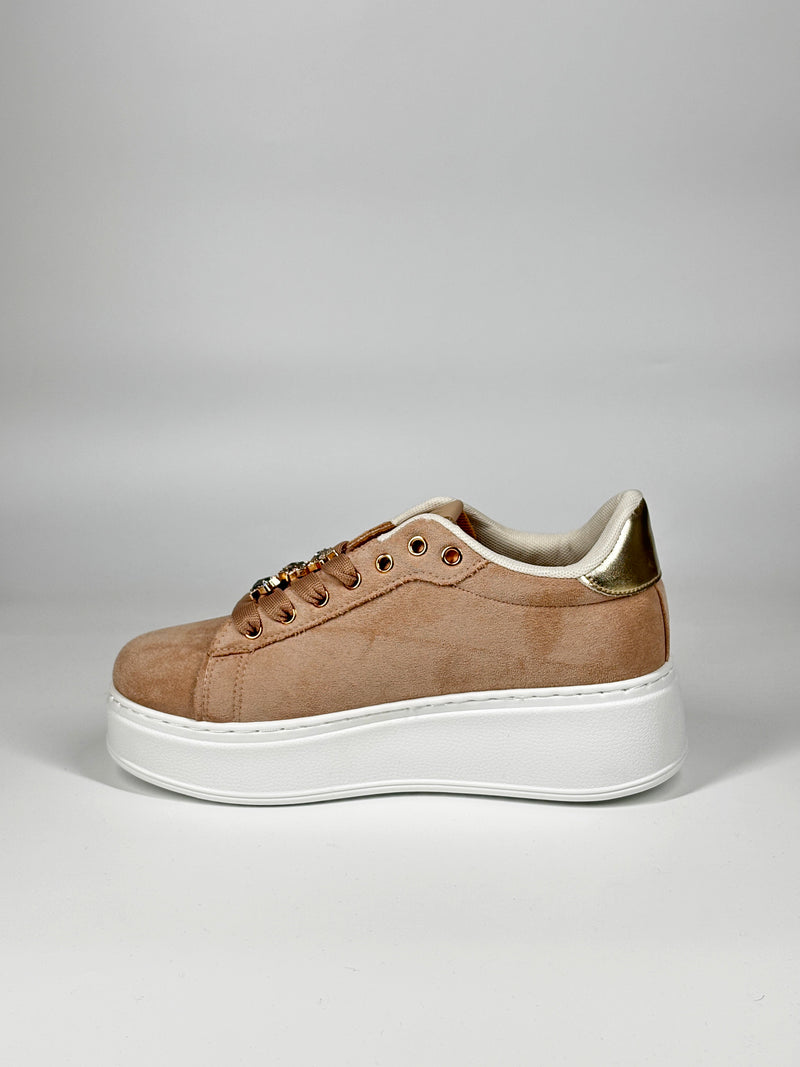 Sneakers Platform con charm -  Beige