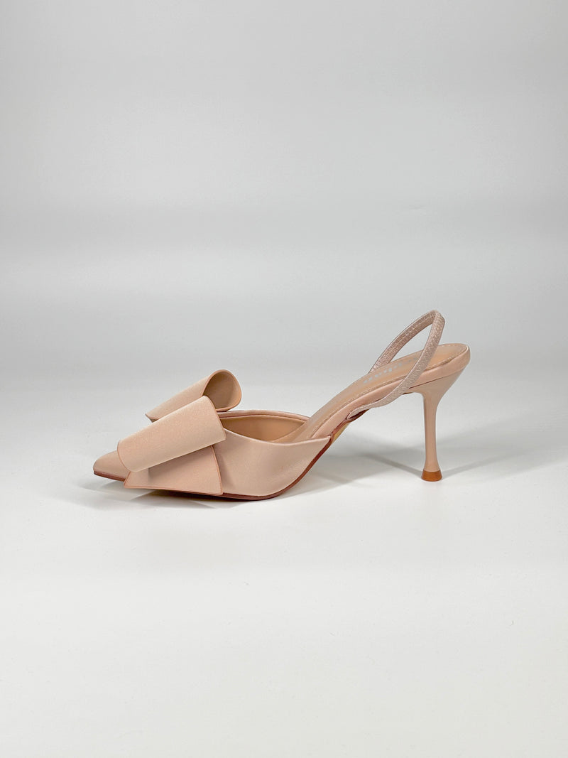 Décolleté Slingback con Fiocco Scultoreo – Champagne