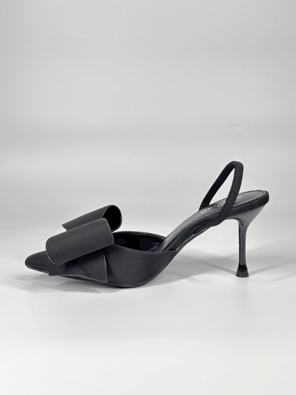 Décolleté Slingback con Fiocco Scultoreo – Nero