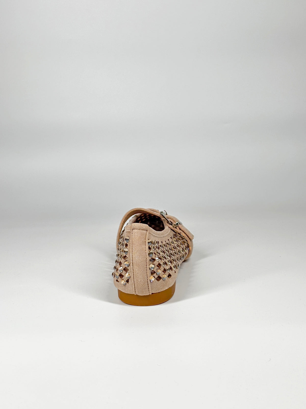 Ballerina a Punta traforata con brillantini - Beige
