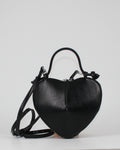 Mini Bag a Cuore in ecopelle -Nero