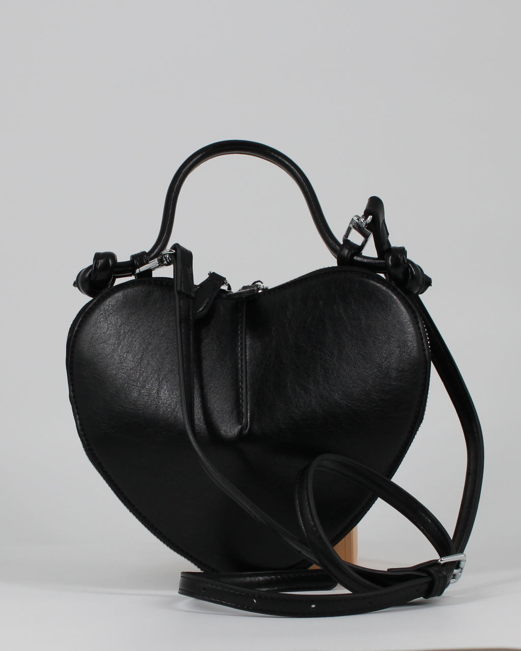 Mini Bag a Cuore in ecopelle -Nero