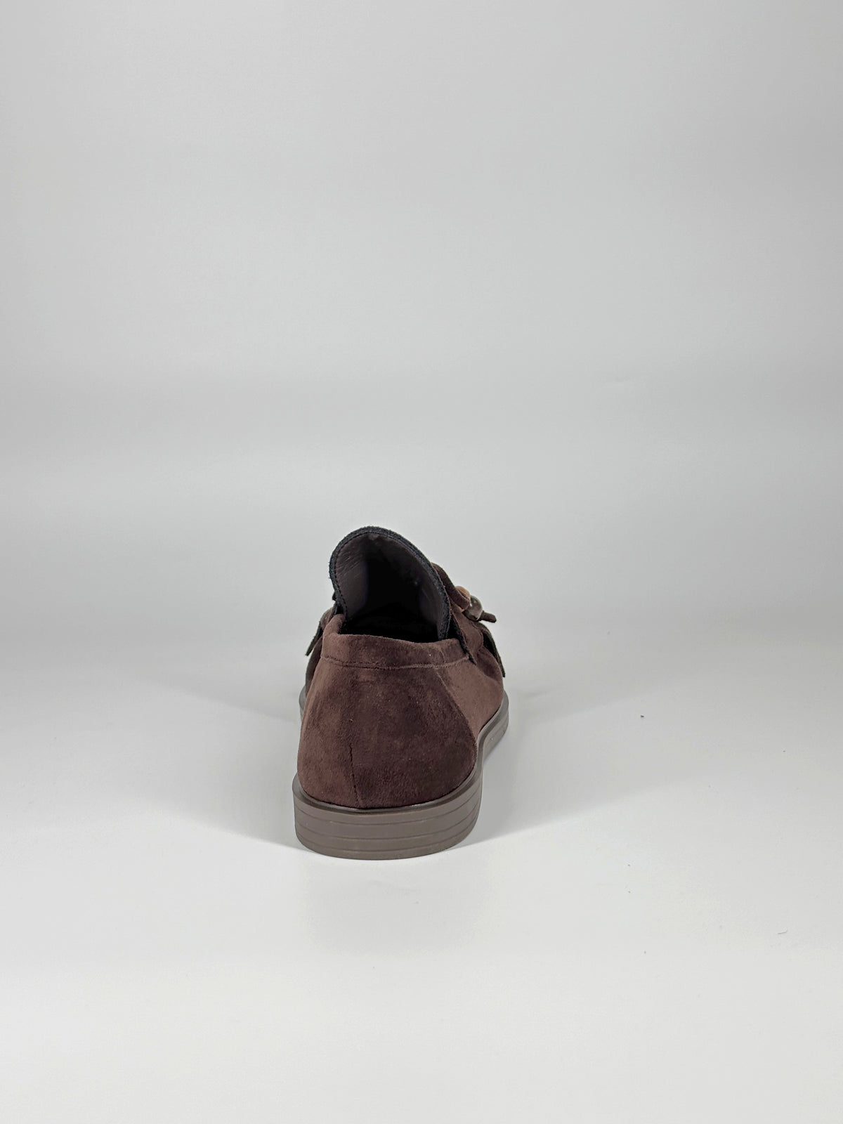 Mocassino in Suede con Frange e Perline - Testa di Moro