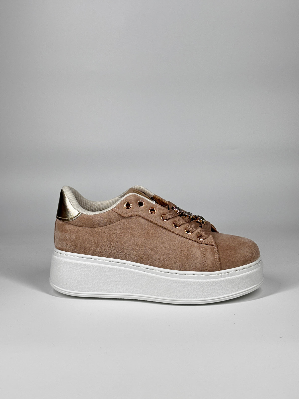 Sneakers Platform con charm -  Beige