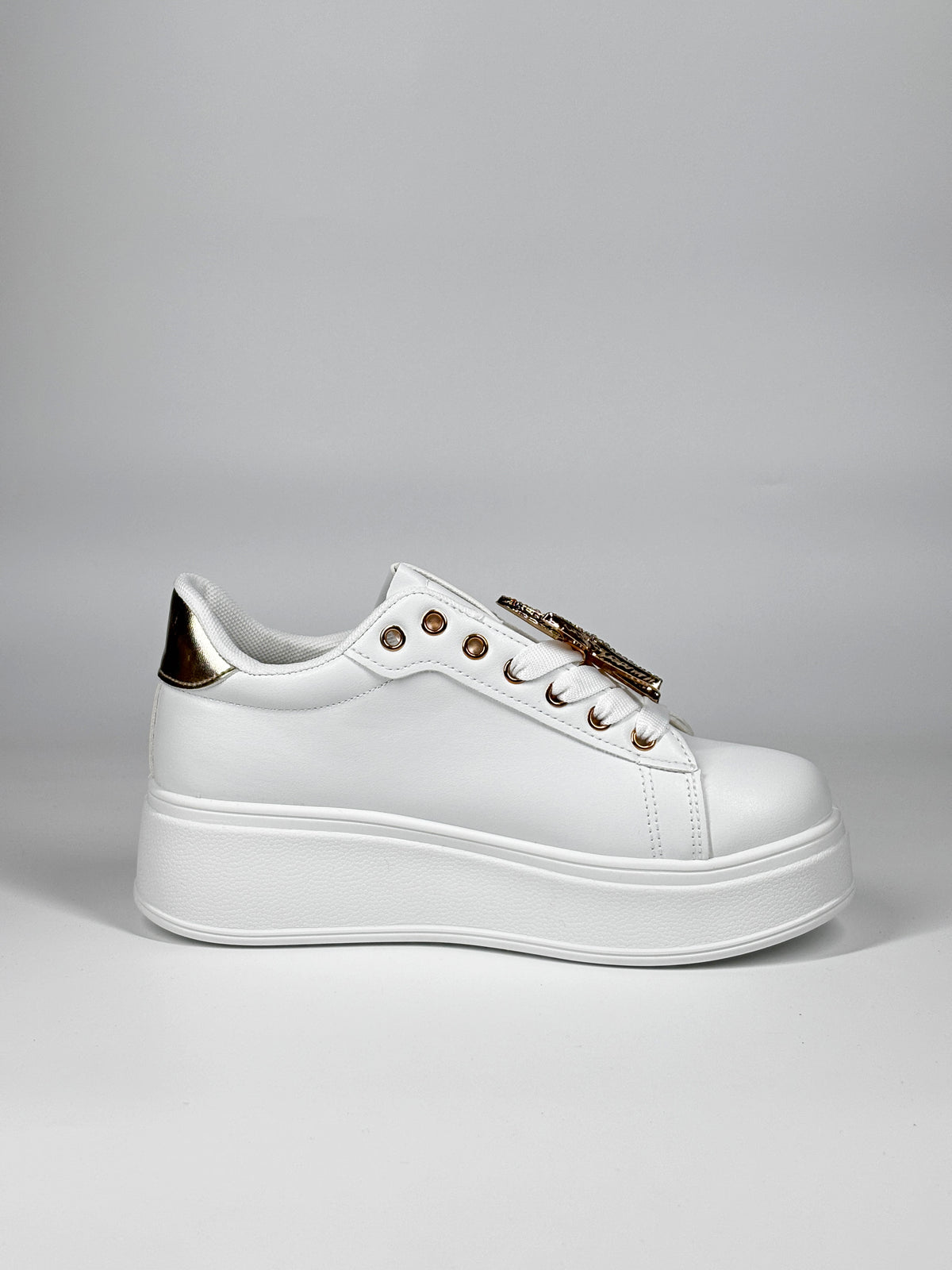 Sneaker Platform  con Stella Marina - Bianco