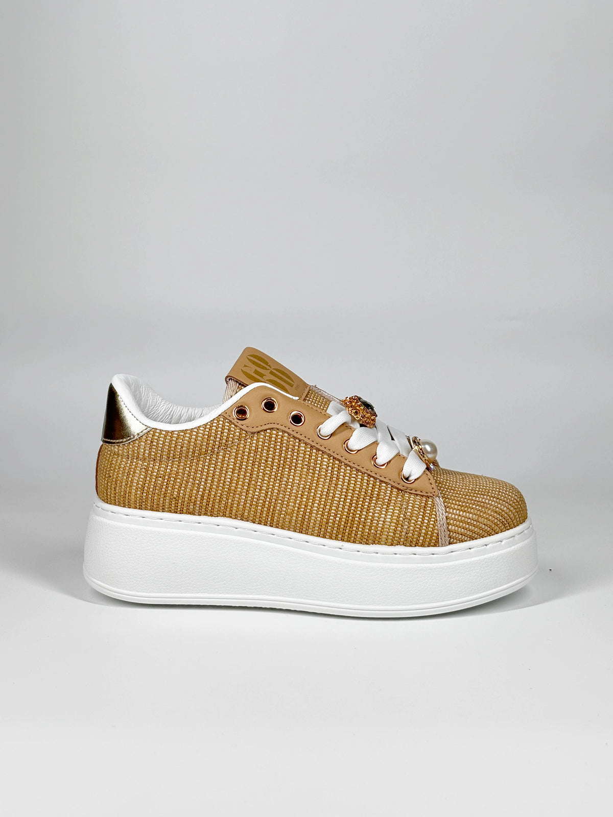 Sneaker Platform in Rafia - Natural