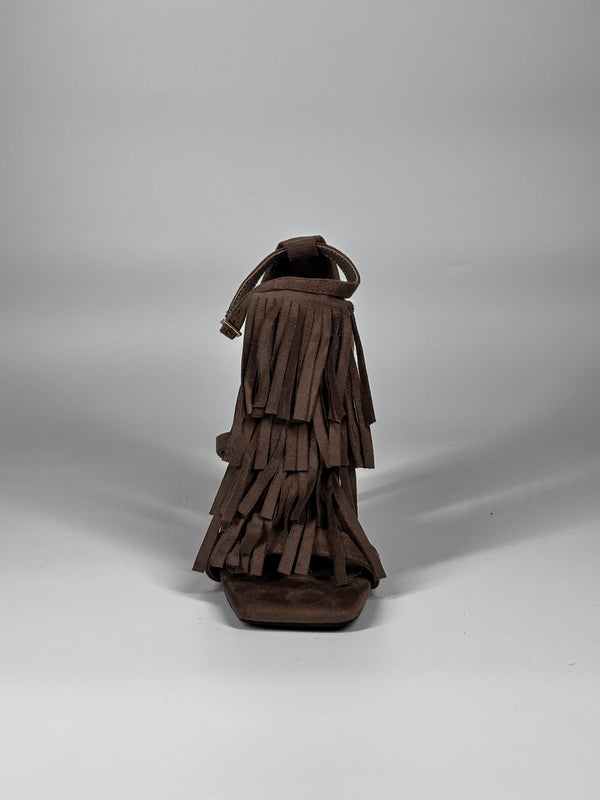 Sandalo con Frange – Marrone