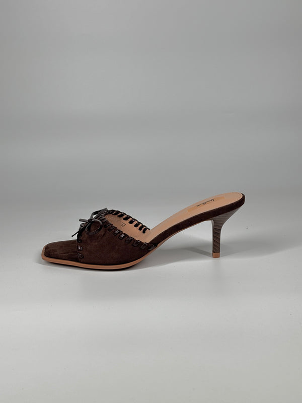 Mules in Suede - Marrone