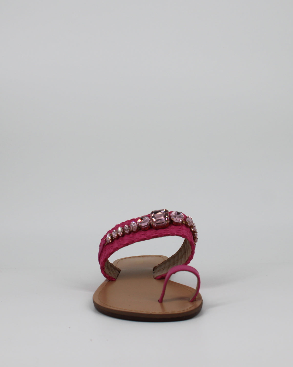 Sandalo Basso Infradito con Brillantini - Fucsia