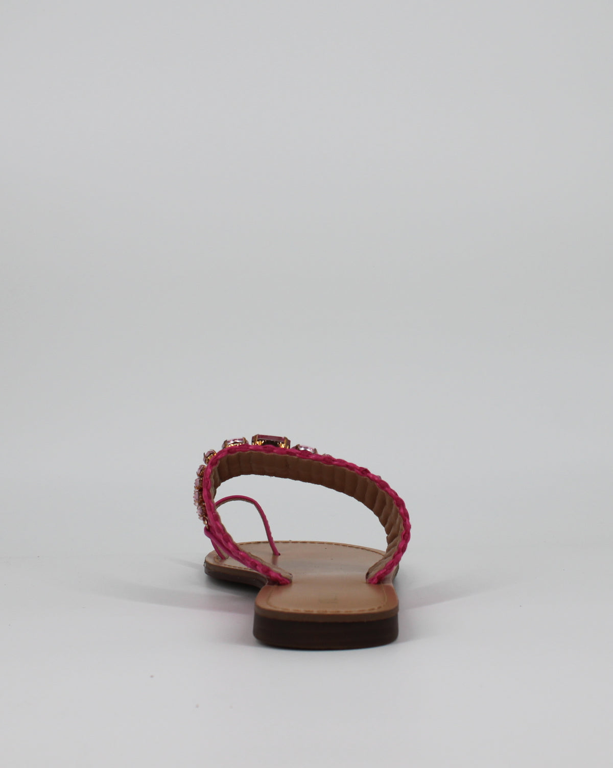 Sandalo Basso Infradito con Brillantini - Fucsia