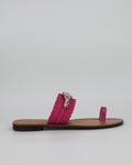 Sandalo Basso Infradito con Brillantini - Fucsia