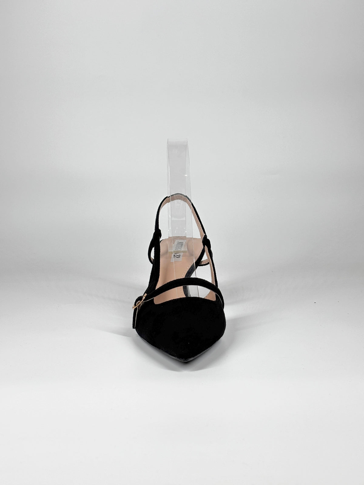 Scarpa Slingback  con Cinturino e Tacco Geometrico - Nero