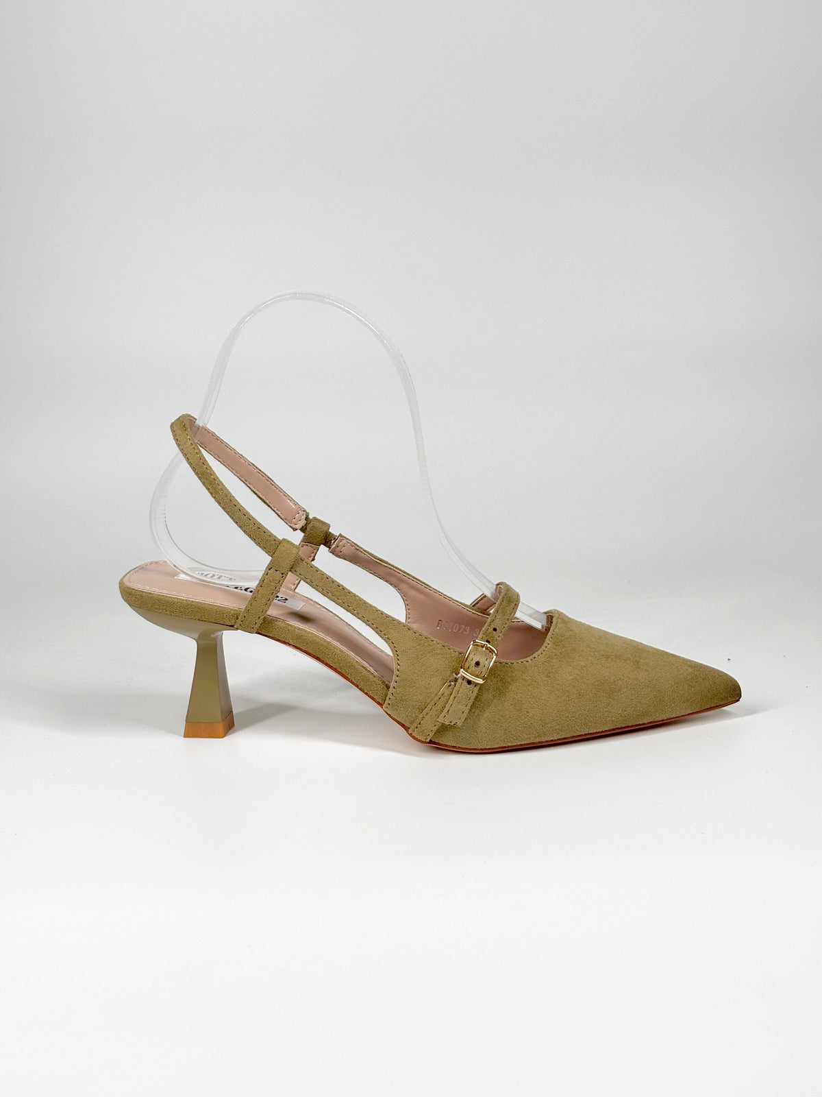 Scarpa Slingback  con Cinturino e Tacco Geometrico - Verde
