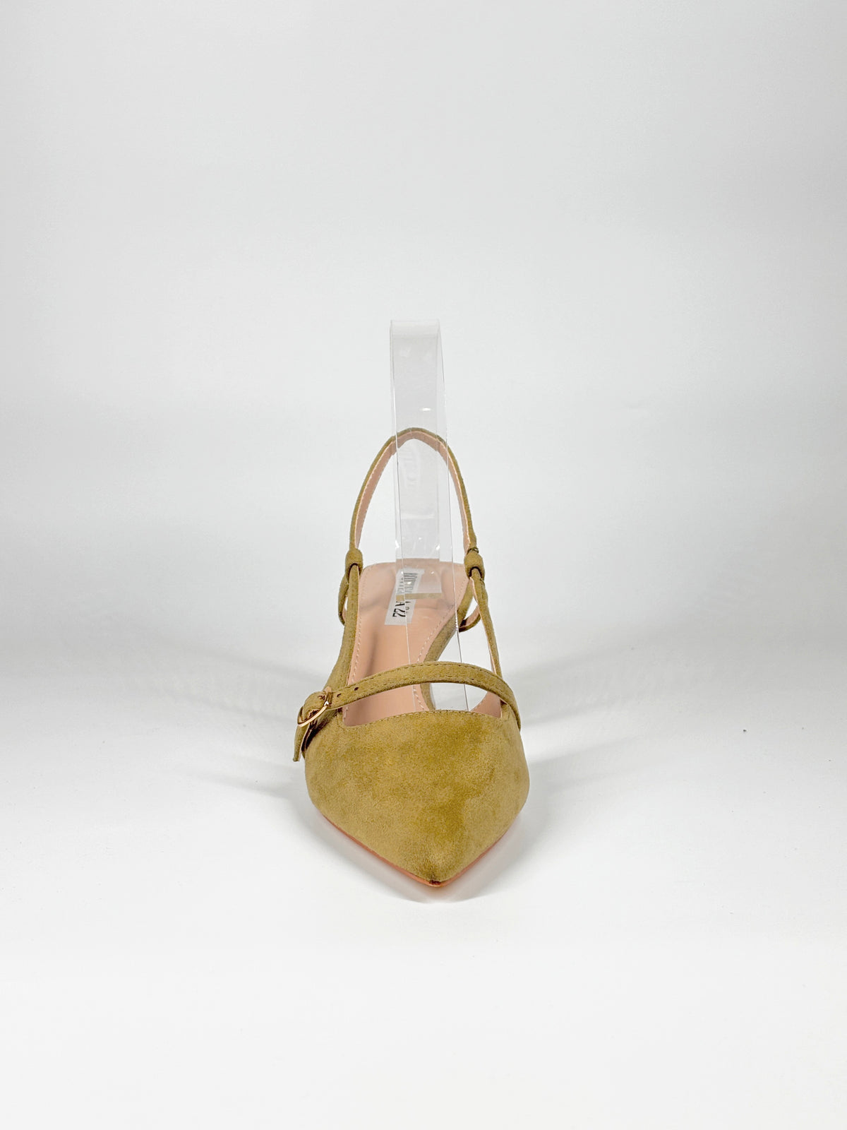 Scarpa Slingback  con Cinturino e Tacco Geometrico - Verde