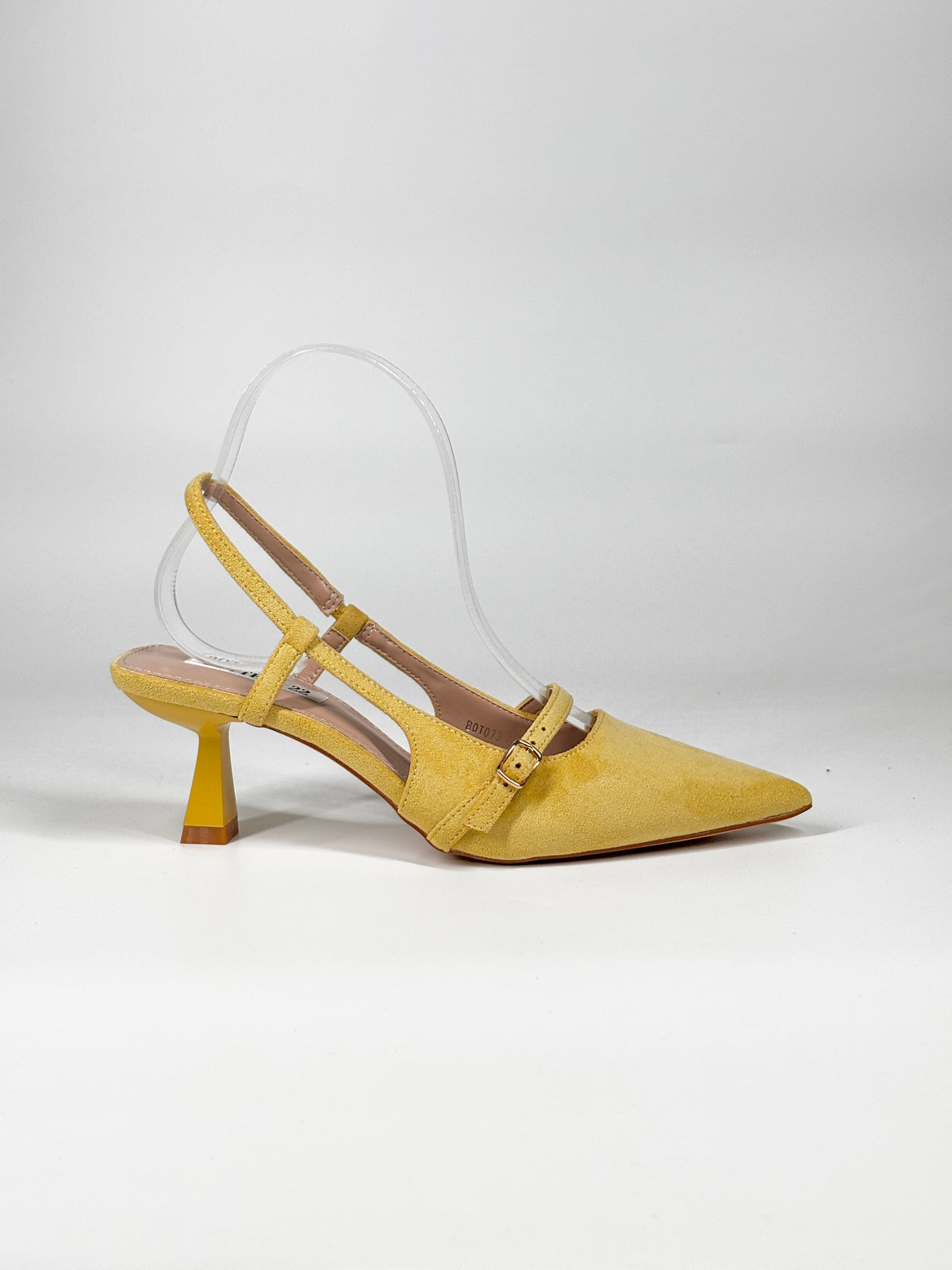 Scarpa Slingback  con Cinturino e Tacco Geometrico - Gialla