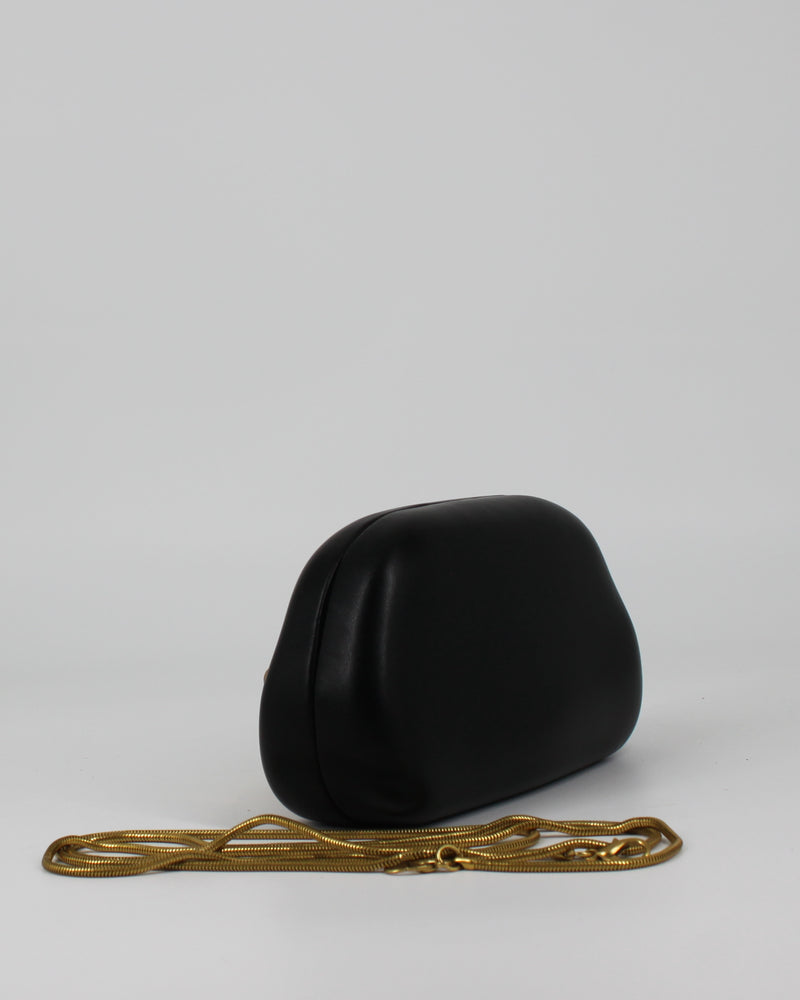 Pochette con Dettaglio Metallo Oro - Nera