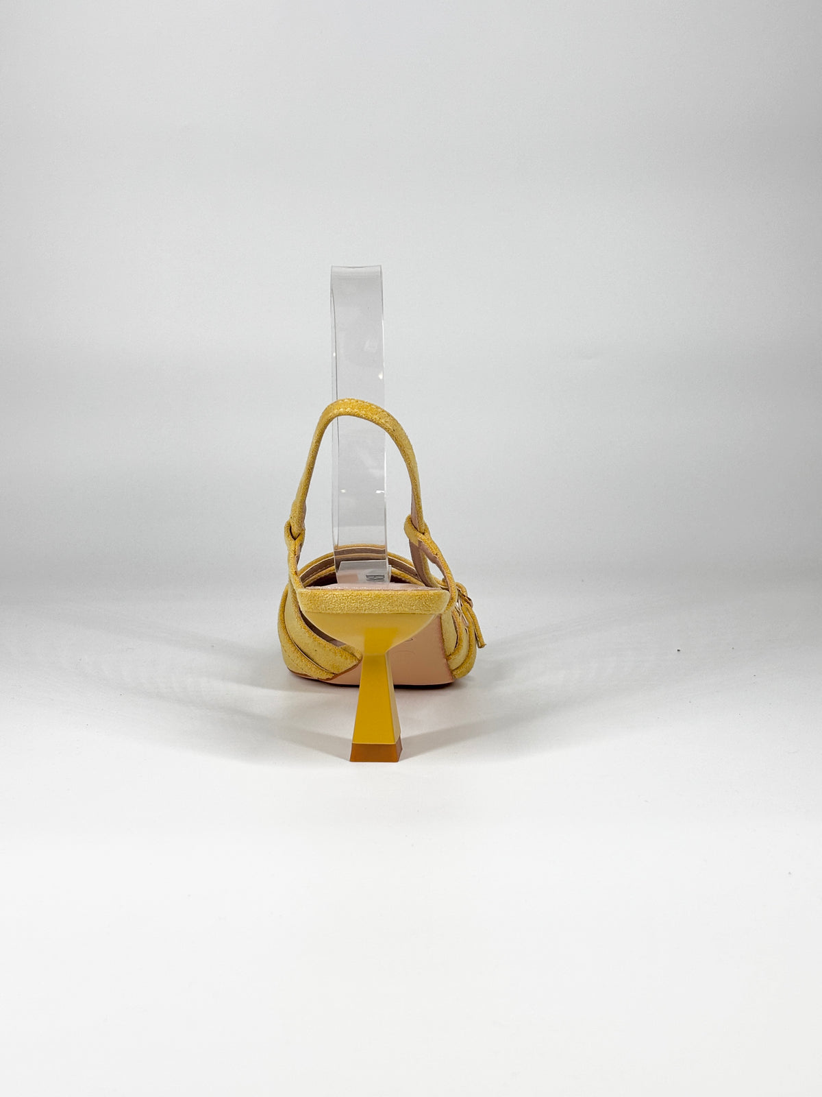 Scarpa Slingback  con Cinturino e Tacco Geometrico - Gialla