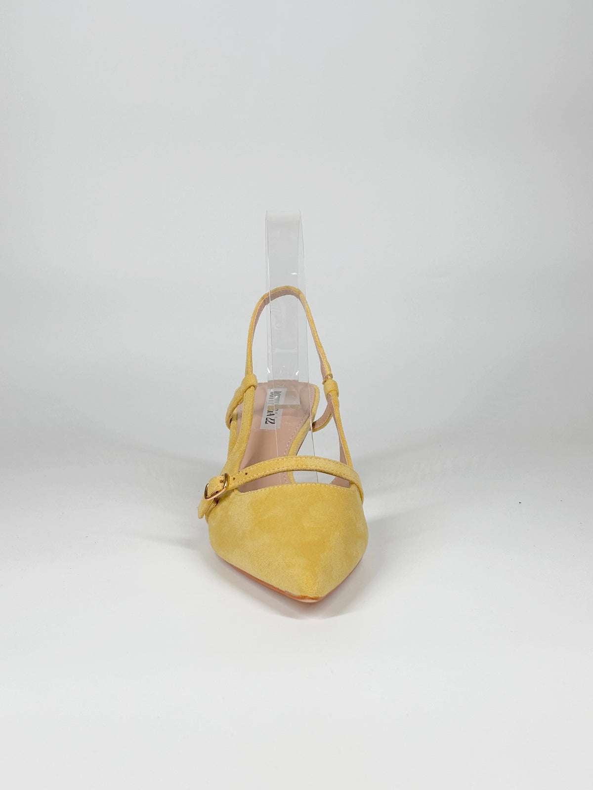 Scarpa Slingback  con Cinturino e Tacco Geometrico - Gialla