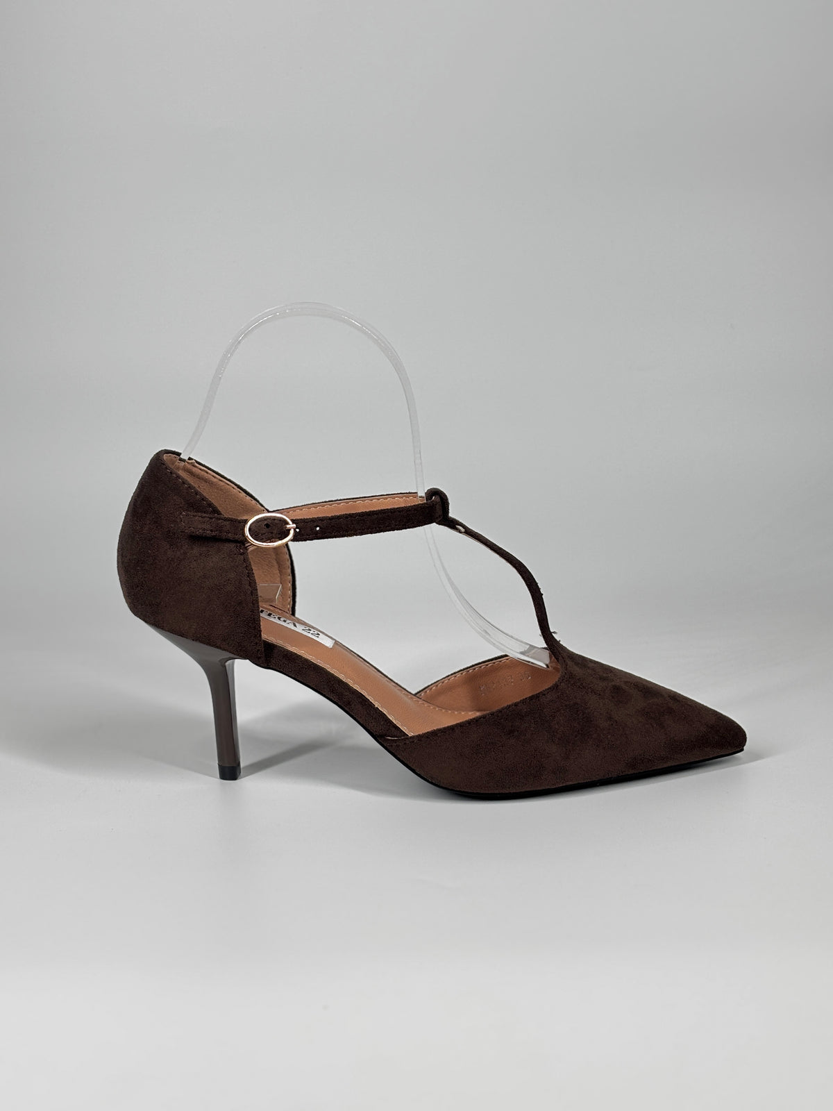 Décolleté T-Strap Suede – Marrone