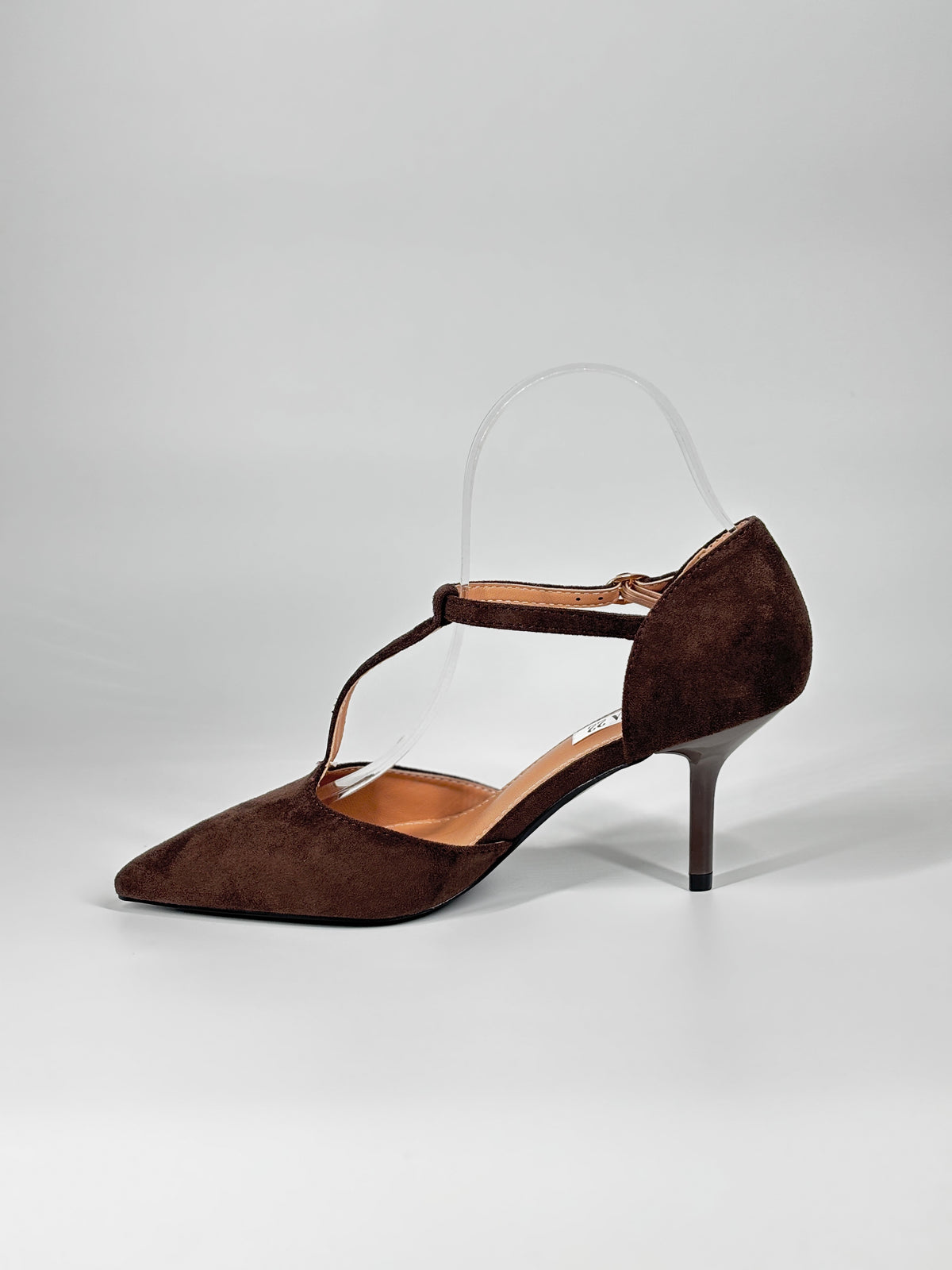 Décolleté T-Strap Suede – Marrone