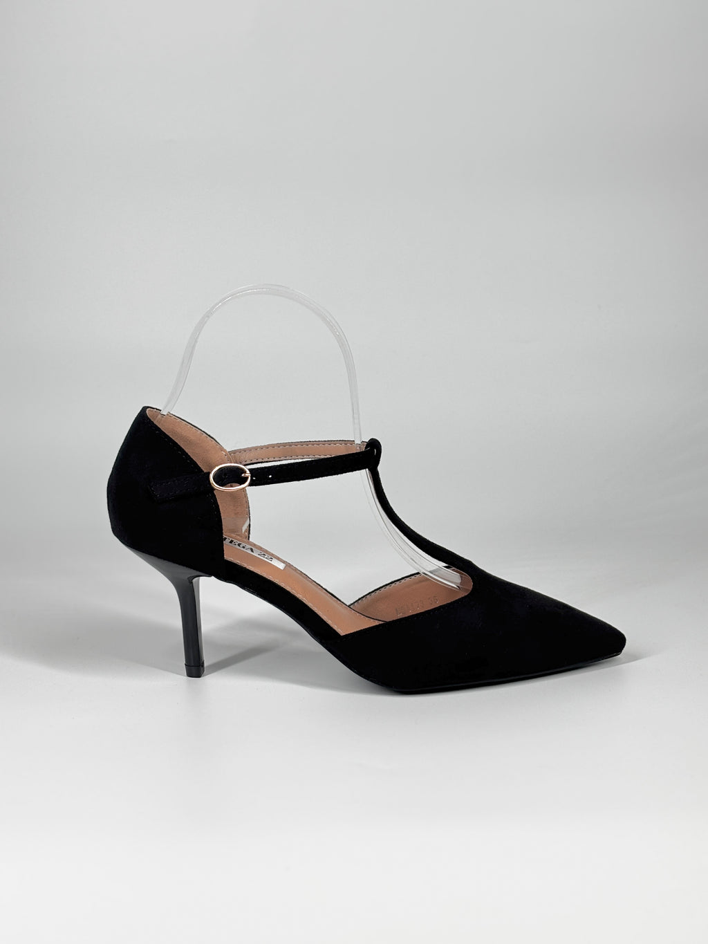 Décolleté T-Strap Suede – Nero