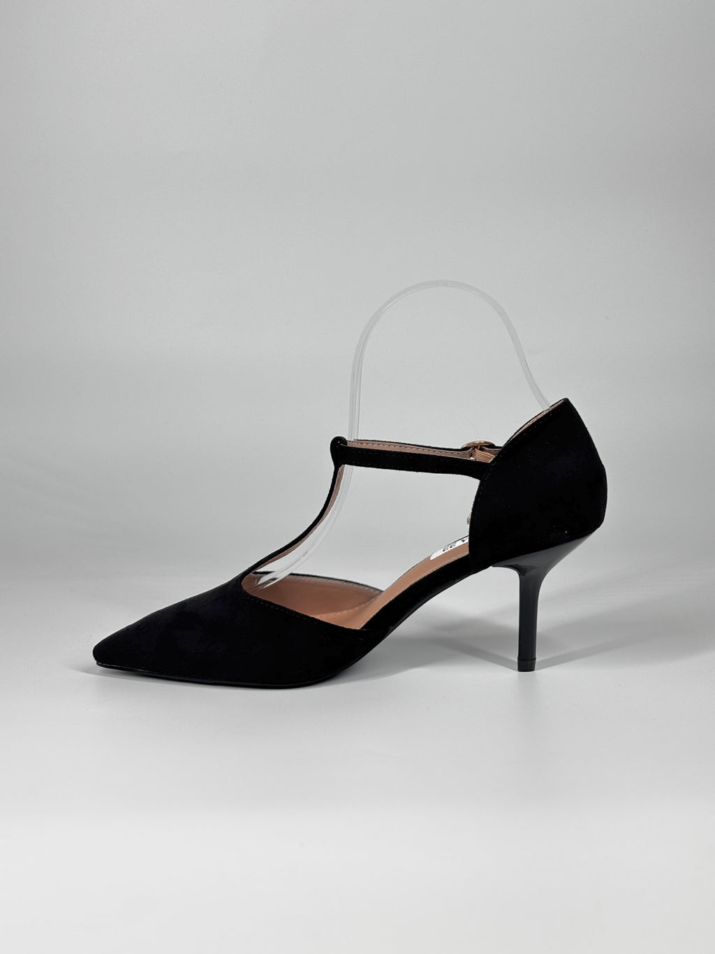 Décolleté T-Strap Suede – Nero