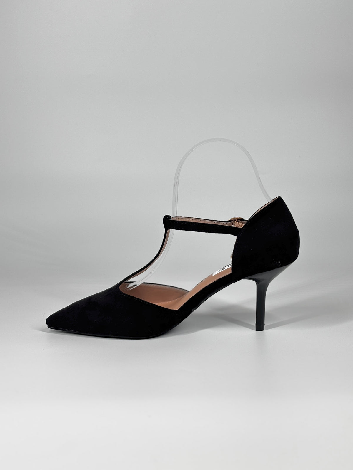 Décolleté T-Strap Suede – Nero