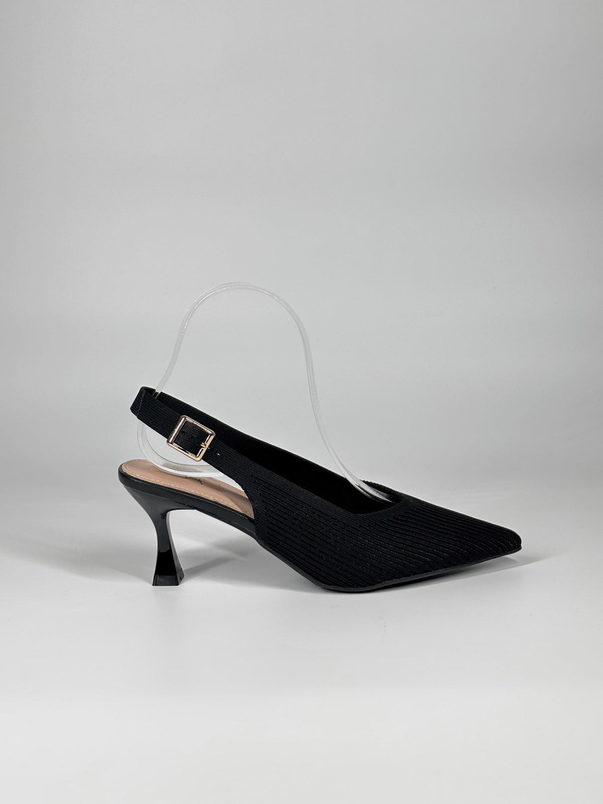 Slingback Tessuto Plissettato - Nero