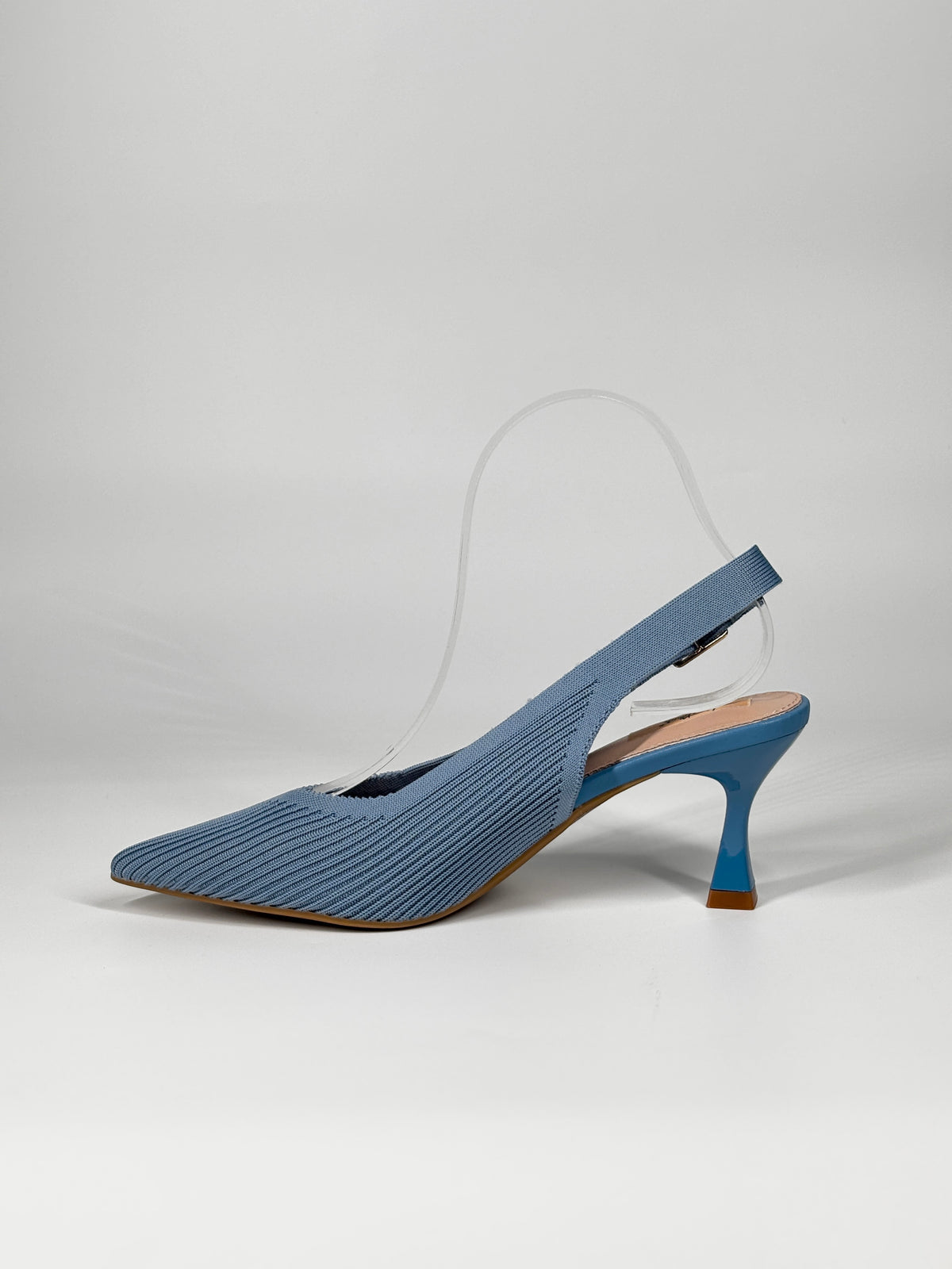 Slingback Tessuto Plissettato - Azzurro Polvere