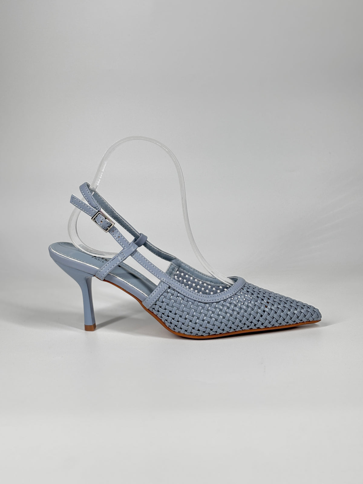 Slingback in ecopelle Intrecciata - Celeste