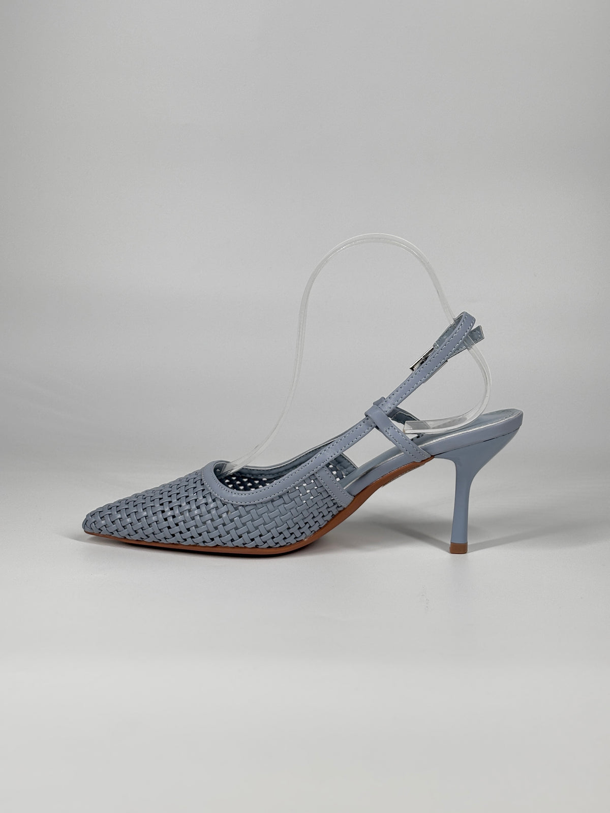 Slingback in ecopelle Intrecciata - Celeste