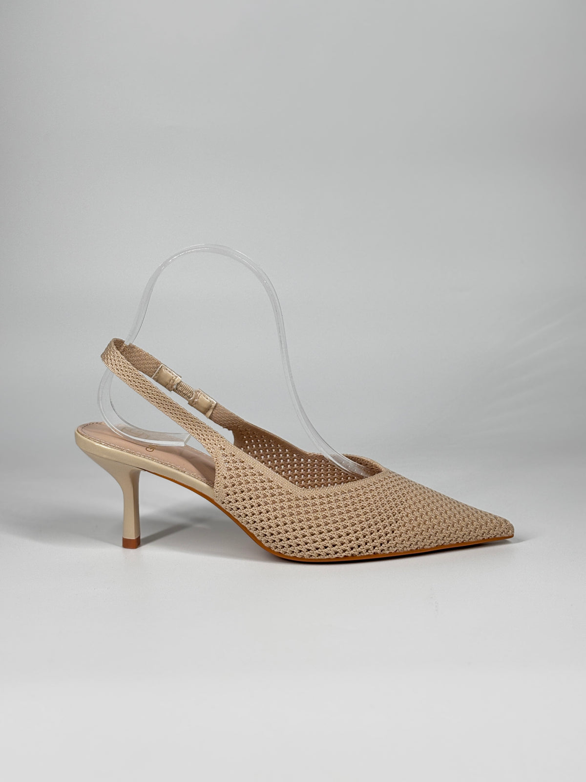 Slingback Traforata in tessuto - Beige