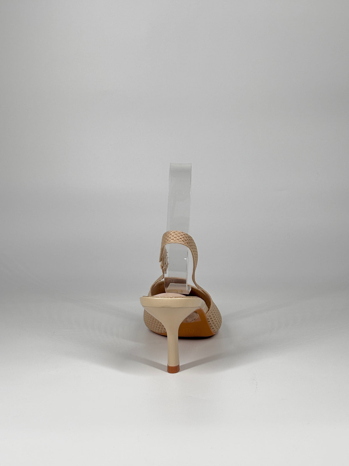 Slingback Traforata in tessuto - Beige