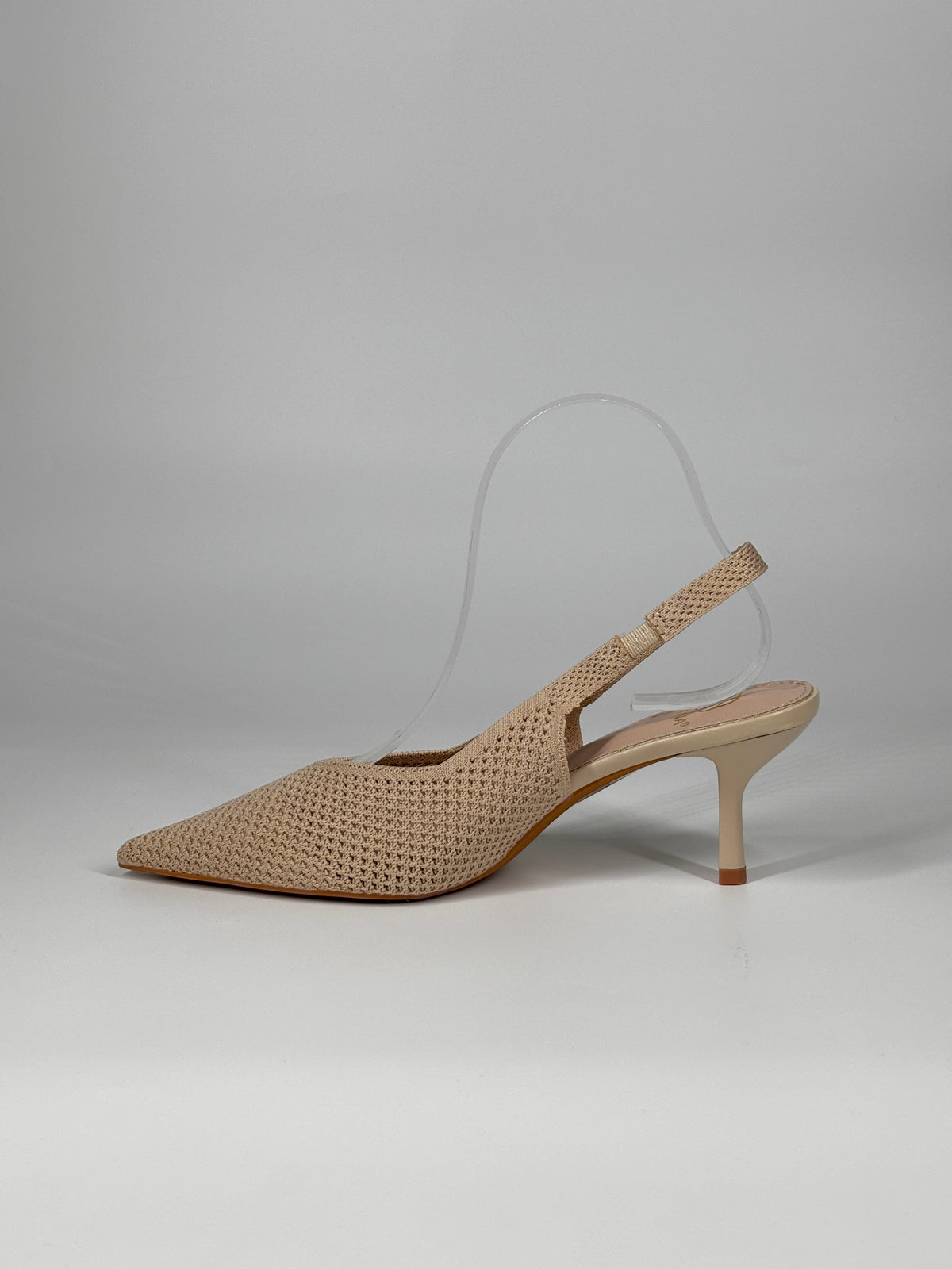 Slingback Traforata in tessuto - Beige