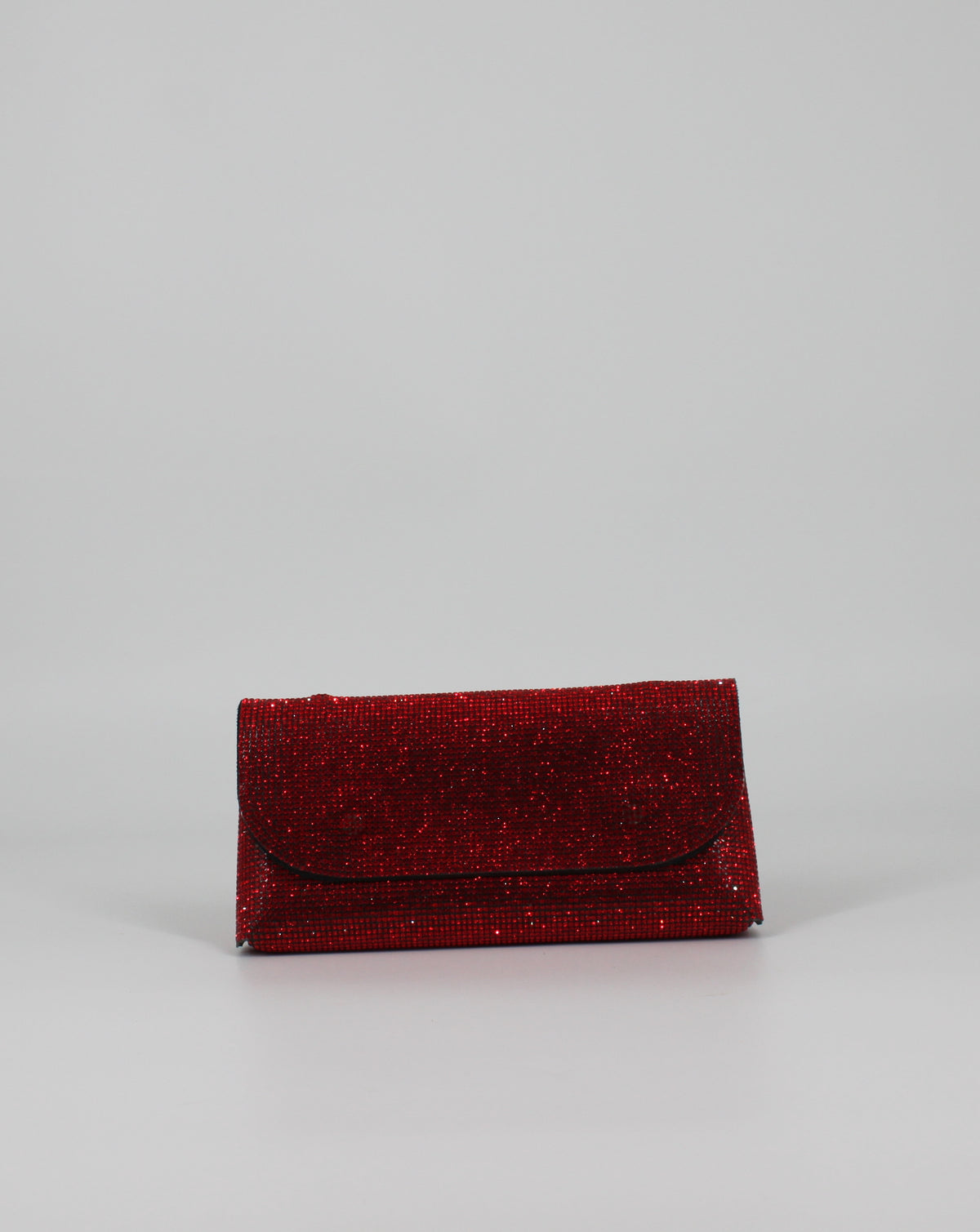 Pochette Gioiello in Strass con Tracolla a Catena - Rosso
