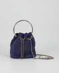 Mini Borsa Secchiello Sparkling  con Tracolla a Catena- Blu