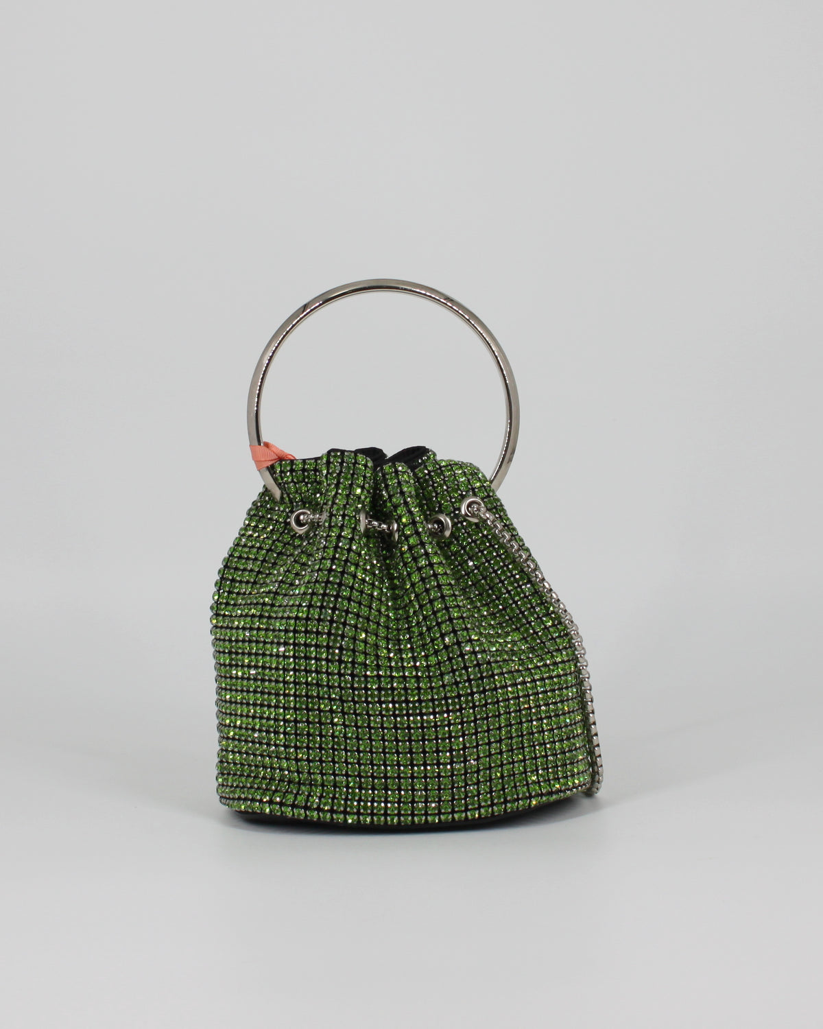 Mini Borsa Secchiello Sparkling  con Tracolla a Catena- Verde