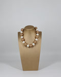 Collana Girocollo a Sfere Alternate Bianco e Oro