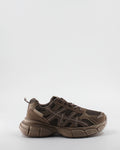 Sneaker Chunky Running Multi-Materiale con Suola Sculpted - Marrone