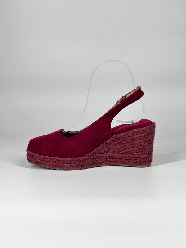 Espadrillas con Zeppa in Suede – Bordeaux