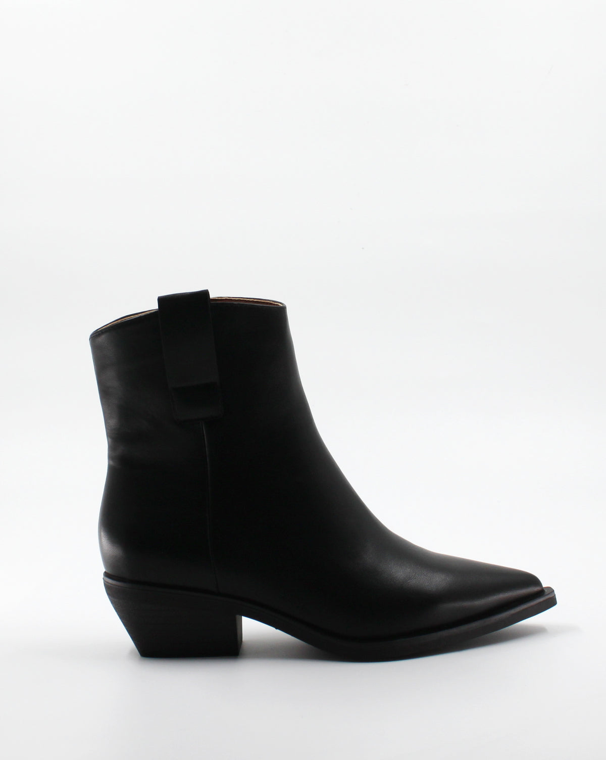 Stivaletto Camperos Texano in Ecopelle Liscia Nero