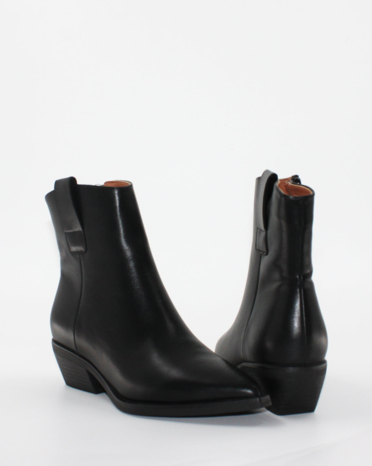 Stivaletto Camperos Texano in Ecopelle Liscia Nero