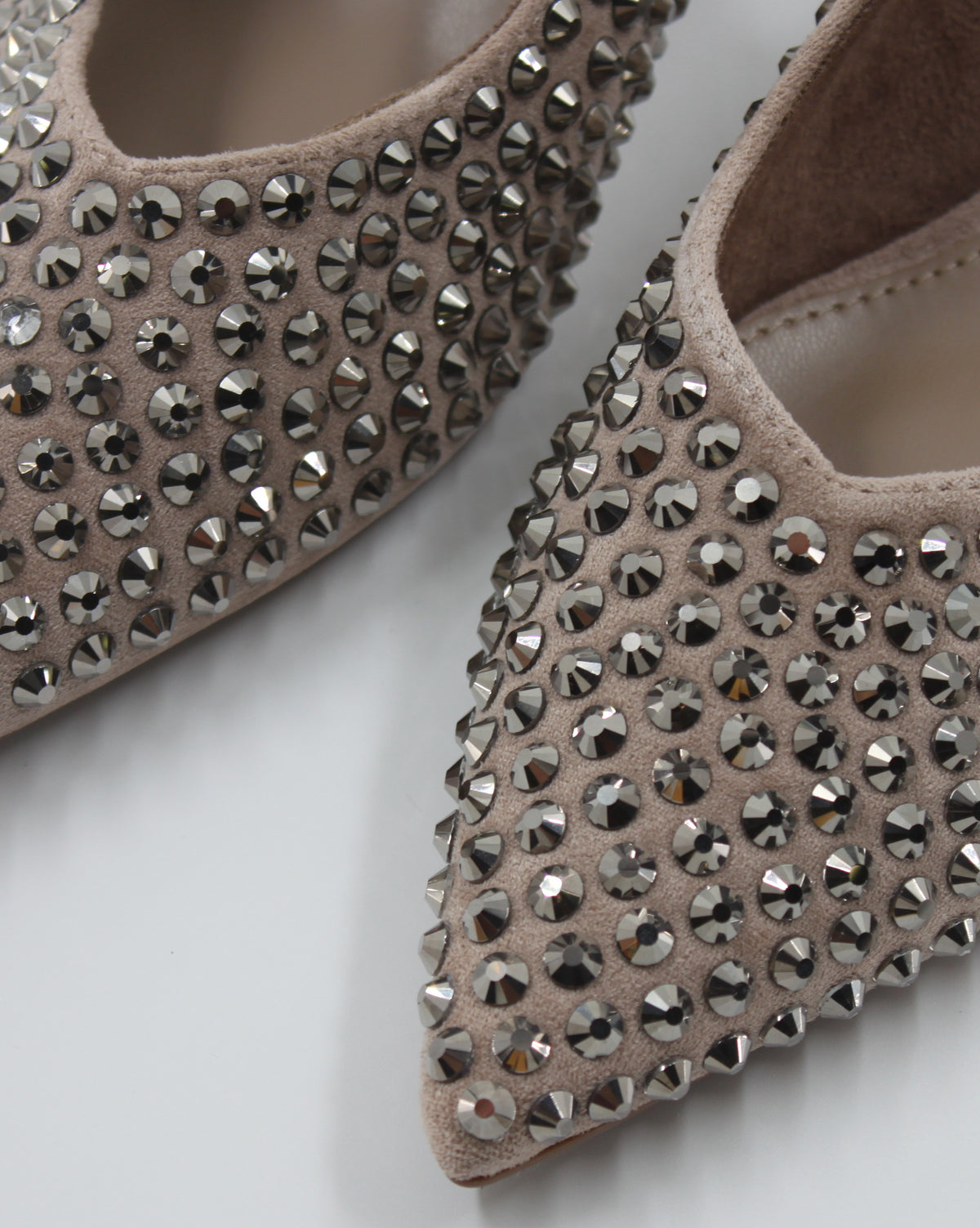 Ballerina Slingback Scamosciata a Punta con Borchie Khaki