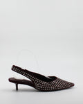 Ballerina Slingback Scamosciata a Punta con Borchie - Wine