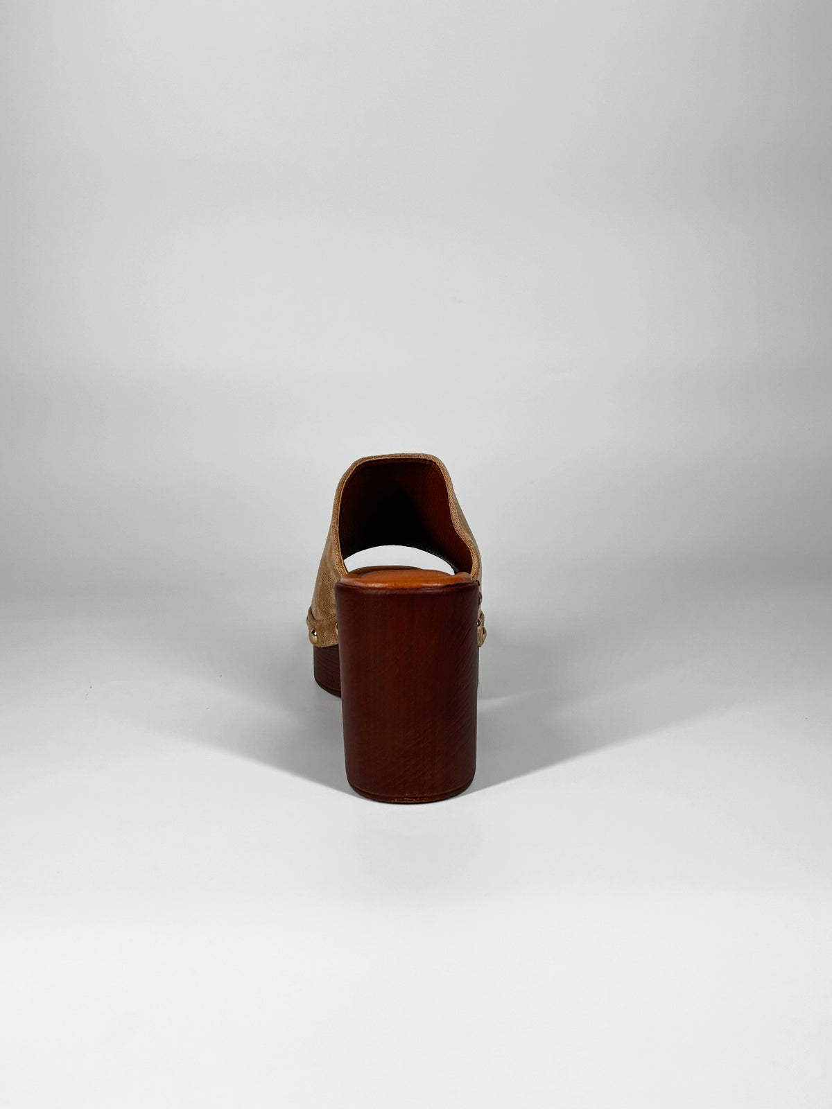 Sabot  con Suola Platform Effetto Legno - Beige