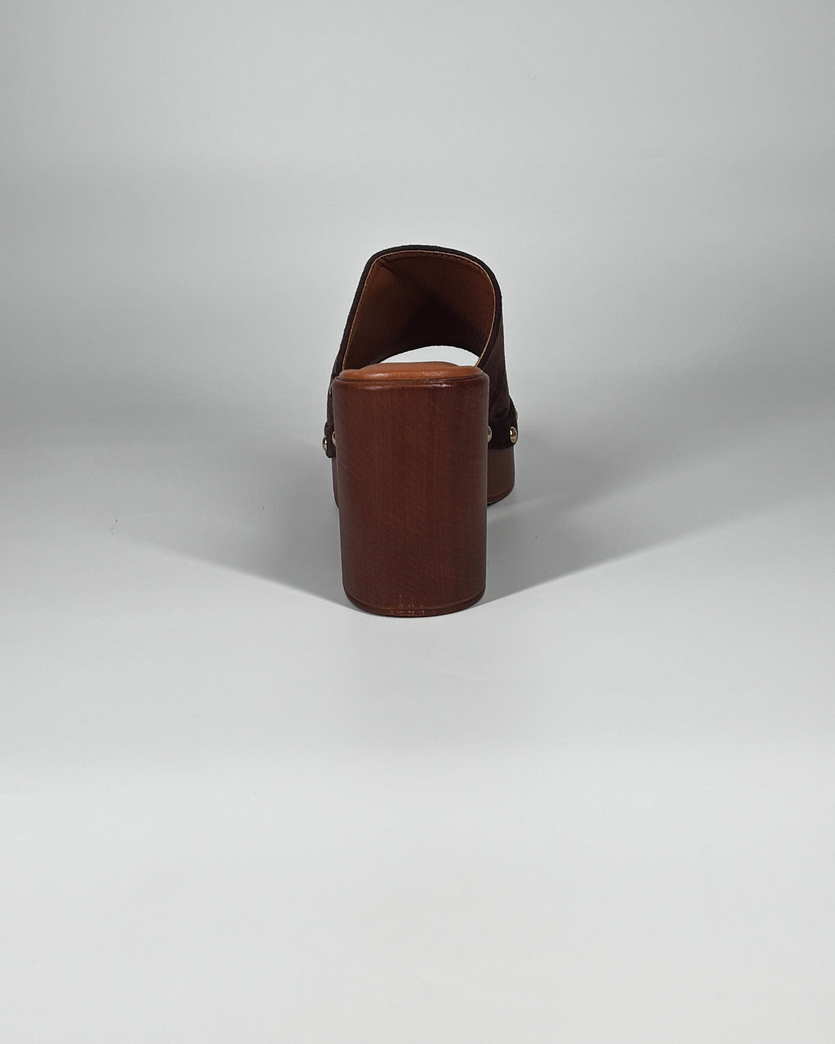 Sabot con Suola Platform Effetto Legno - Marrone