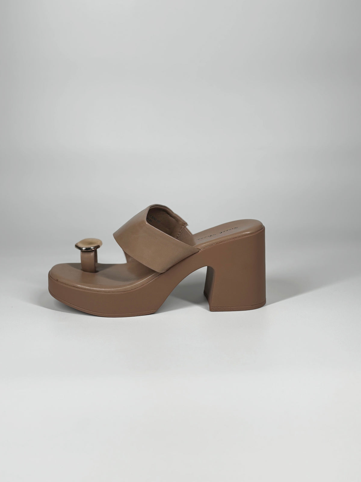 Sandalo Platform con anello - Tortora
