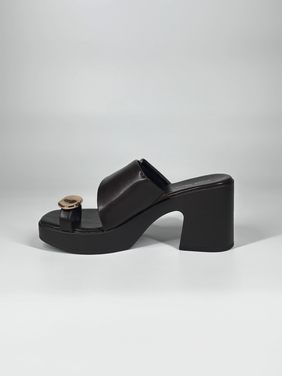 Sandalo Platform con anello - Marrone