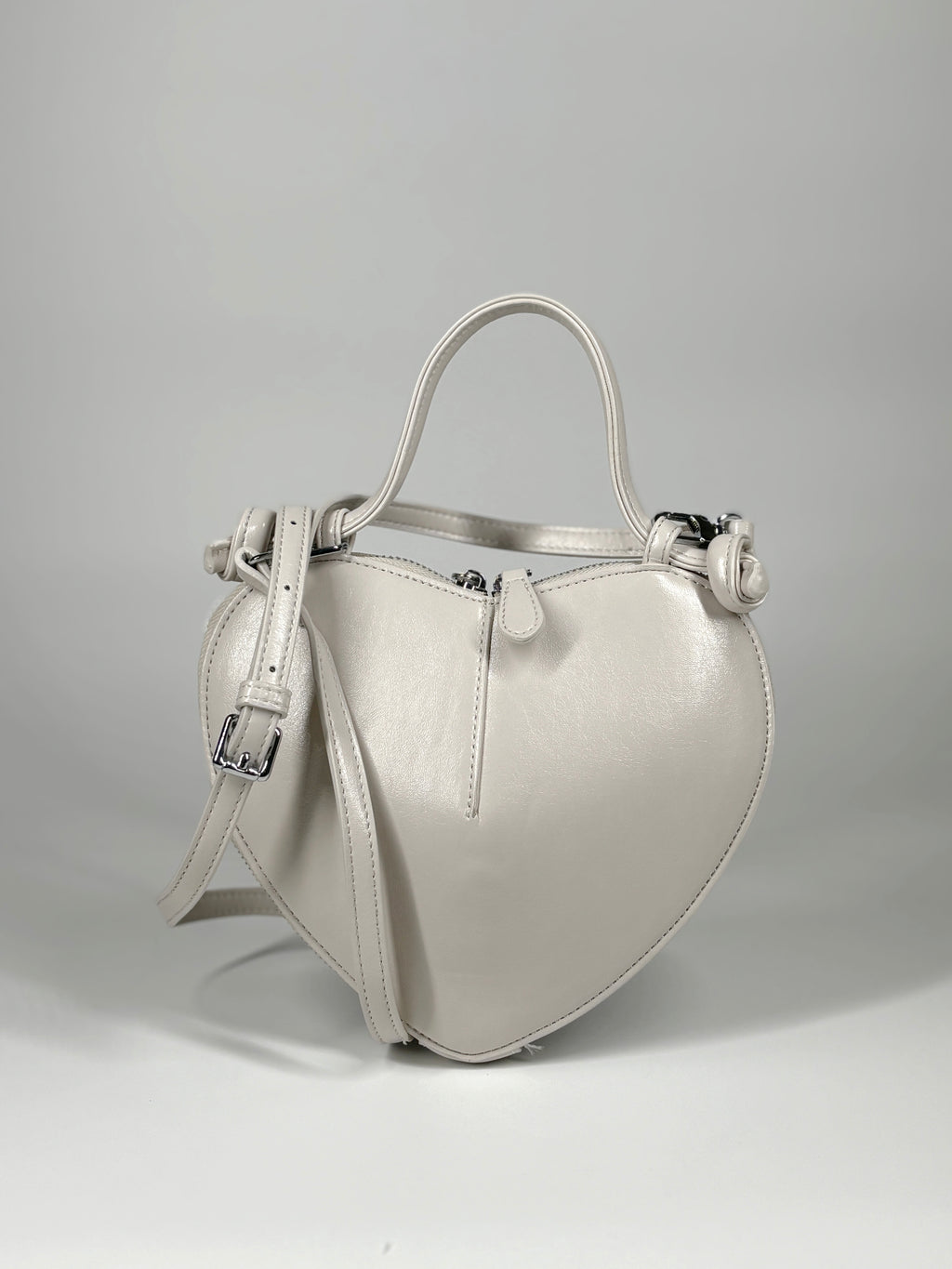Mini Bag a Cuore in ecopelle - Bianco